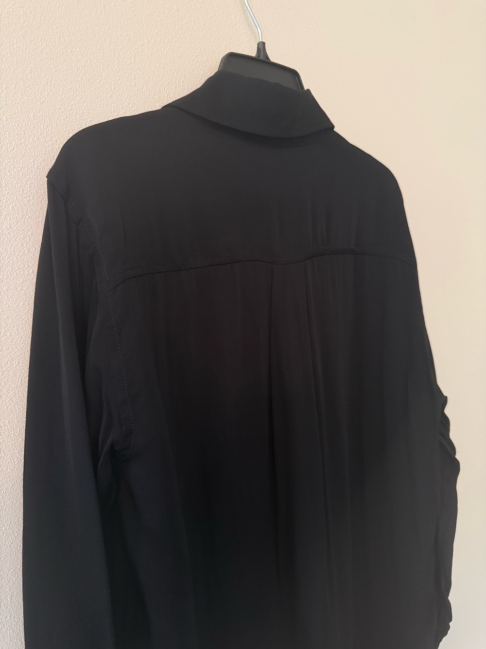 L'Academie Lenae Black Button Down Shirt Size S NWT Revolve Sheer Drapey Blouse - Picture 7 of 10